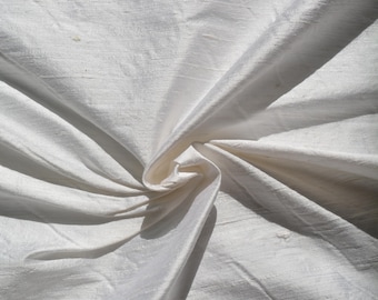 Silk Dupioni Fabric White 46" Wide Luxury Fabric | *By the 1/2 Yard*