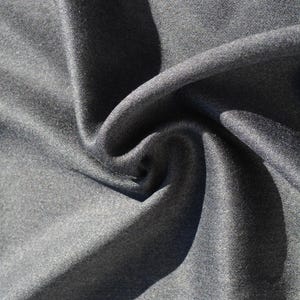 Double-Faced Wool Fabric | Navy/gray | Luxury Designer Textile | By the 1/2 Yard