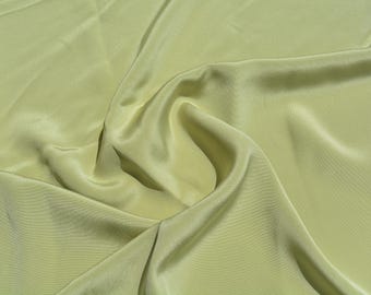 Pure Silk Crepe Fabric | Olive Green Heavyweight Designer Deadstock | Dresses, Skirts, Trousers | *By the 1/2 Yard*