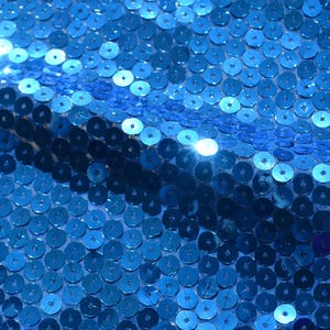 Blue Sequin fabric 36" Wide Luxury Fabric Sewing | *By the 1/2 Yard*