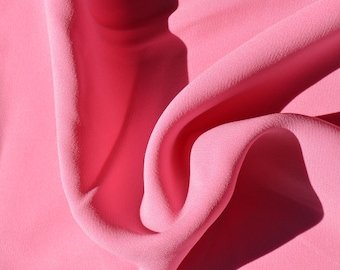 Stretch Crepe Fabric | Pink | Designer Yardage | By the 1/2 Yard