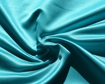 100% Silk Duchess Satin | Blue 49" Wide Designer Deadstock Fabric | *By the 1/2 Yard*