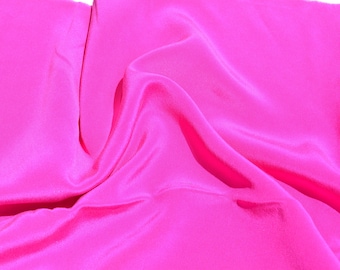 Pure Silk Crepe Fabric | Magenta Heavyweight Designer Deadstock | Dresses, Skirts, Trousers | *By the 1/2 Yard*