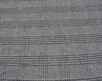 Heavyweight Pure Wool | Gray Brushed Stripe Fabric | Upholstery Fabric & Home Decor Textile | Curtain, Drapery, Pillow | *By the 1/2 Yard*