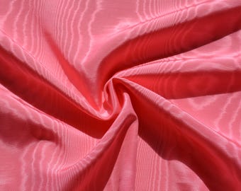 Heavyweight Silk Moiré Taffeta Fabric | Pink Silk Watered Taffeta | *By the 1/2 Yard*