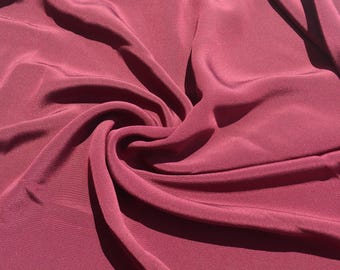 French Pure Silk Crepe Fabric | Burgundy Heavyweight Designer Deadstock | Dresses, Skirts, Trousers | *By the 1/2 Yard*