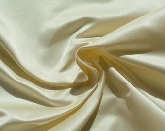 100% Silk Duchess Satin Fabric Cream Bridal Heavyweight 54.5 Inch Wide | *By the 1/2 Yard*