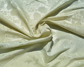 Silk Jacquard Fabric | 100% Silk Floral Pattern, 47.5” | Luxury Bridal & Dressmaking Fabric | *By the 1/2 Yard*