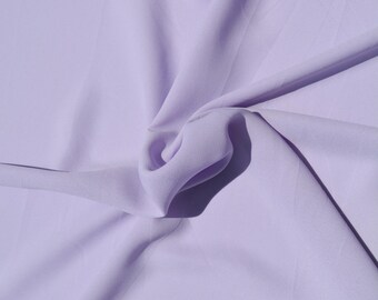 Pure Silk Georgette Fabric | Light Purple Sheer Lightweight Designer Deadstock | Dresses, Blouses, Scarves | *By the 1/2 Yard*