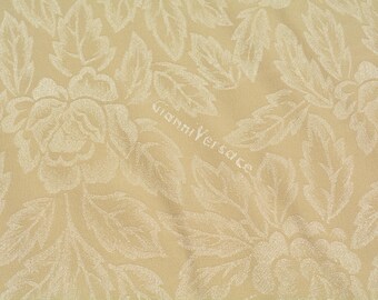 Pure Silk Jacquard Fabric | Beige Designer Deadstock | Dresses, Skirts, Special Occasion | *By the 1/2 Yard*