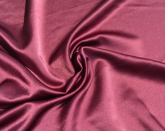 Pure Silk Crepe Back Satin Fabric | Purple Heavyweight Designer Deadstock | Dresses, Blouses, Special Occasion | *By the 1/2 Yard*