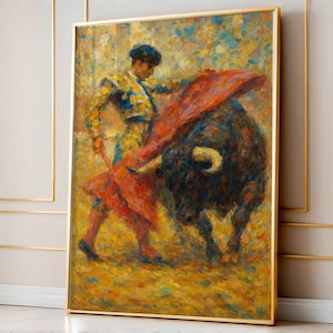 Spanish Bullfighter Matador Art Print - Textured Impressionist Wall Decor