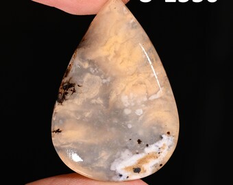 Natural Tiger Dendrite Agate Cabochon Pear Shape Loose Gemstone, Polished Gemstone, Statement Pendant Stone, for Jewelry Making Supplies.