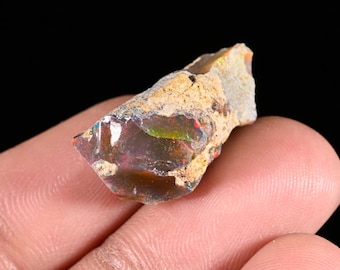 13 Ct. Ethiopian Opal Black Dyed Rough Stone, Raw Gemstone for Jewelry Making 24X14X12 MM
