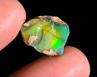 10 Ct. Ethiopian Black Opal Rough Gemstone, Opal Raw Stone for Jewelry Making 17X14X10 MM
