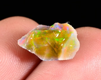 3 Ct. Ethiopian Black Opal Rough Loose Gemstone, for Jewelry Making Supplies 13X10X8 MM