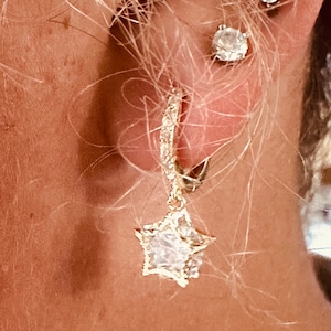 Star Earrings - Huggies Earrings - y2k Jewelry - Huggies - Grunge Jewelry - Huggies Hoop Earrings - Earrings for stacking - y2k Earrings