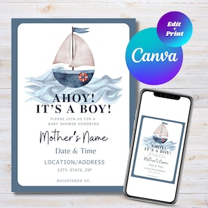 Ahoy, It&#39;s a Boy Baby Shower Invitation