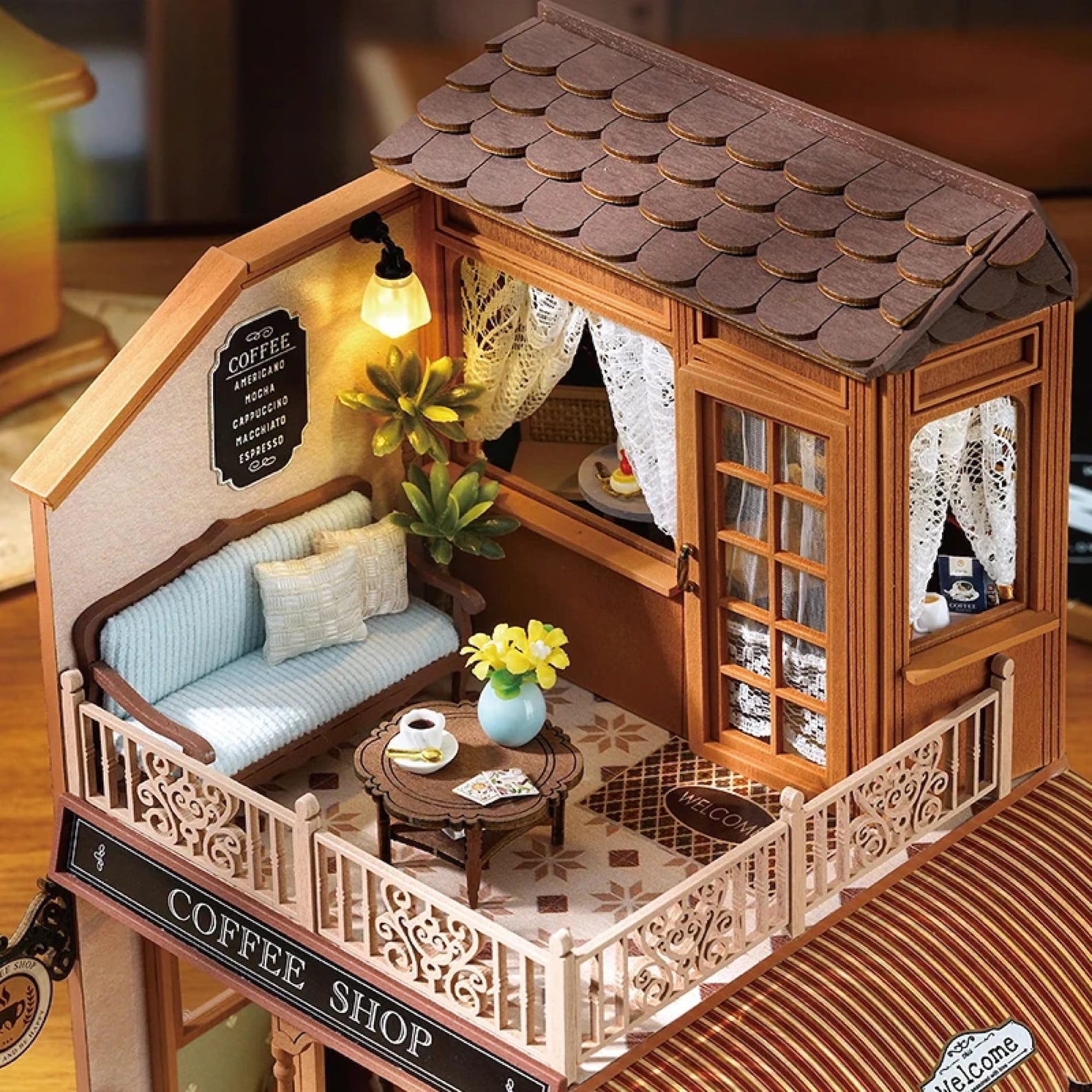 DIY Miniature Wooden Dollhouse Kit: 3D Puzzle With LED Lights - Etsy