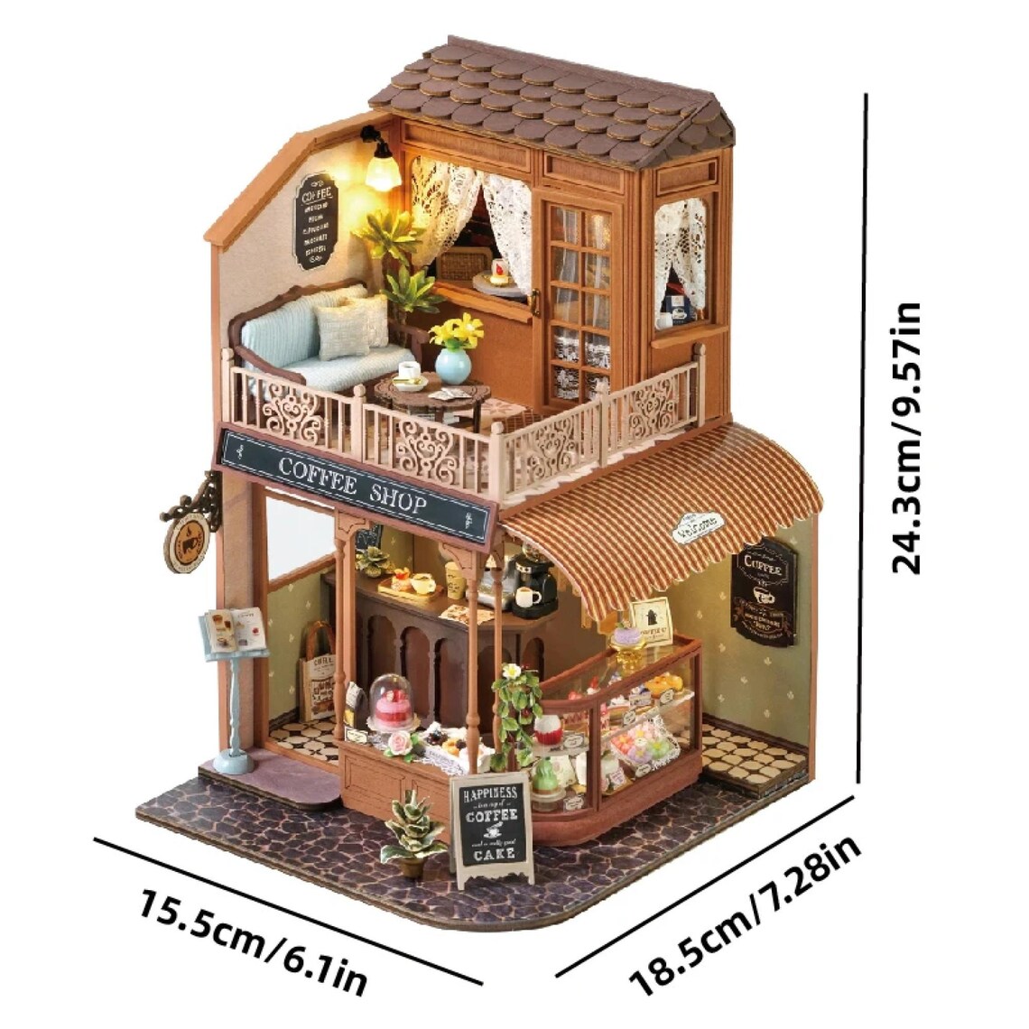 DIY Miniature Wooden Dollhouse Kit: 3D Puzzle With LED Lights - Etsy