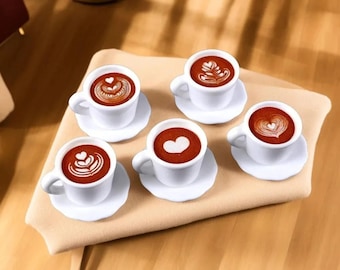 Conjunto de 10 xícaras de café em miniatura para casa de bonecas | Bebidas em escala 1:12 para bonecas Blythe BJD | Acessórios para cozinha pequena | Artigos para artesanato de brinquedos para meninas