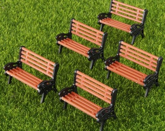 5PCS Mini Park Bench 1:30 | Garden Diorama Bench Model | DIY Miniature Figurine Decor | Landscape Ornament Craft Supply craft supply