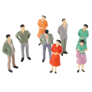100pcs 1:75 Scale Model People – 25mm Miniature Multicolor Figures for Architectural Diorama, Railway Layout, Model Scene Decoration