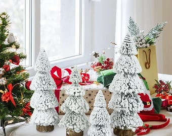 Mini Snow Pine Christmas Trees: 2023 Holiday DIY Decor