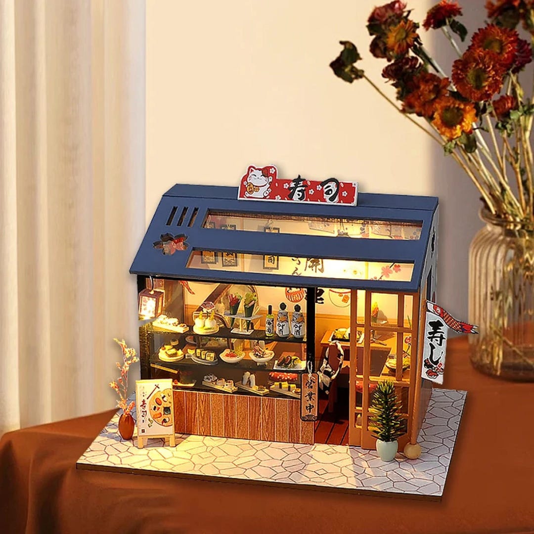 DIY Miniature Wooden Dollhouse Kit: 3D Puzzle Model With LED Lights - Etsy