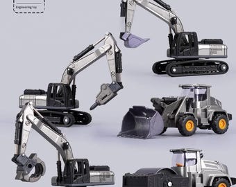 Modelos de vehículos de construcción de aleación fundida a presión - Juego de 5, escala 1:70