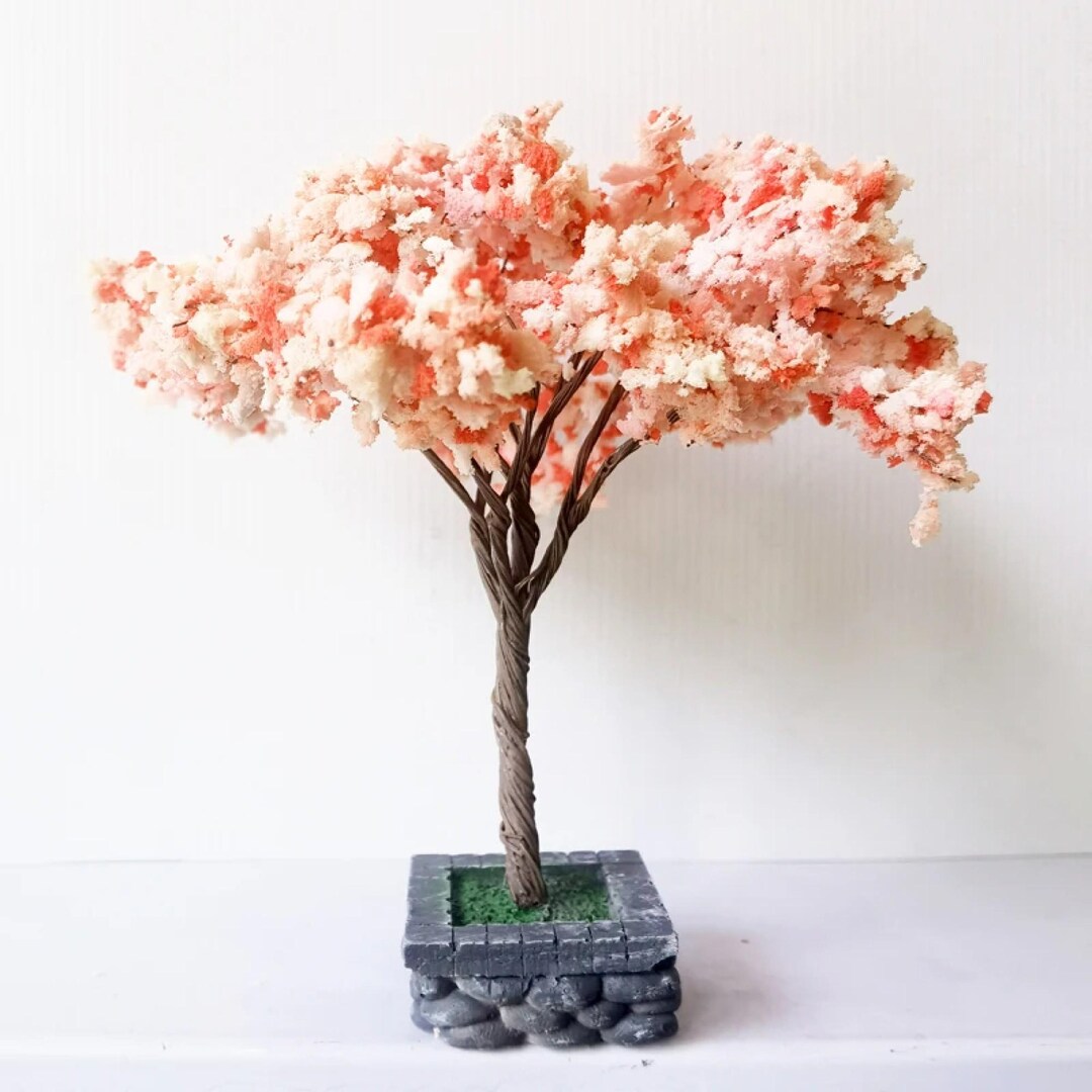 ミニチュア桜の木の模型：12 cmの桜のジオラマ風景 - Etsy 日本