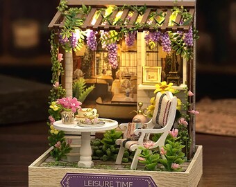 DIY Miniature Wooden Dollhouse Kit: 3D Puzzle With LED Lights - Etsy