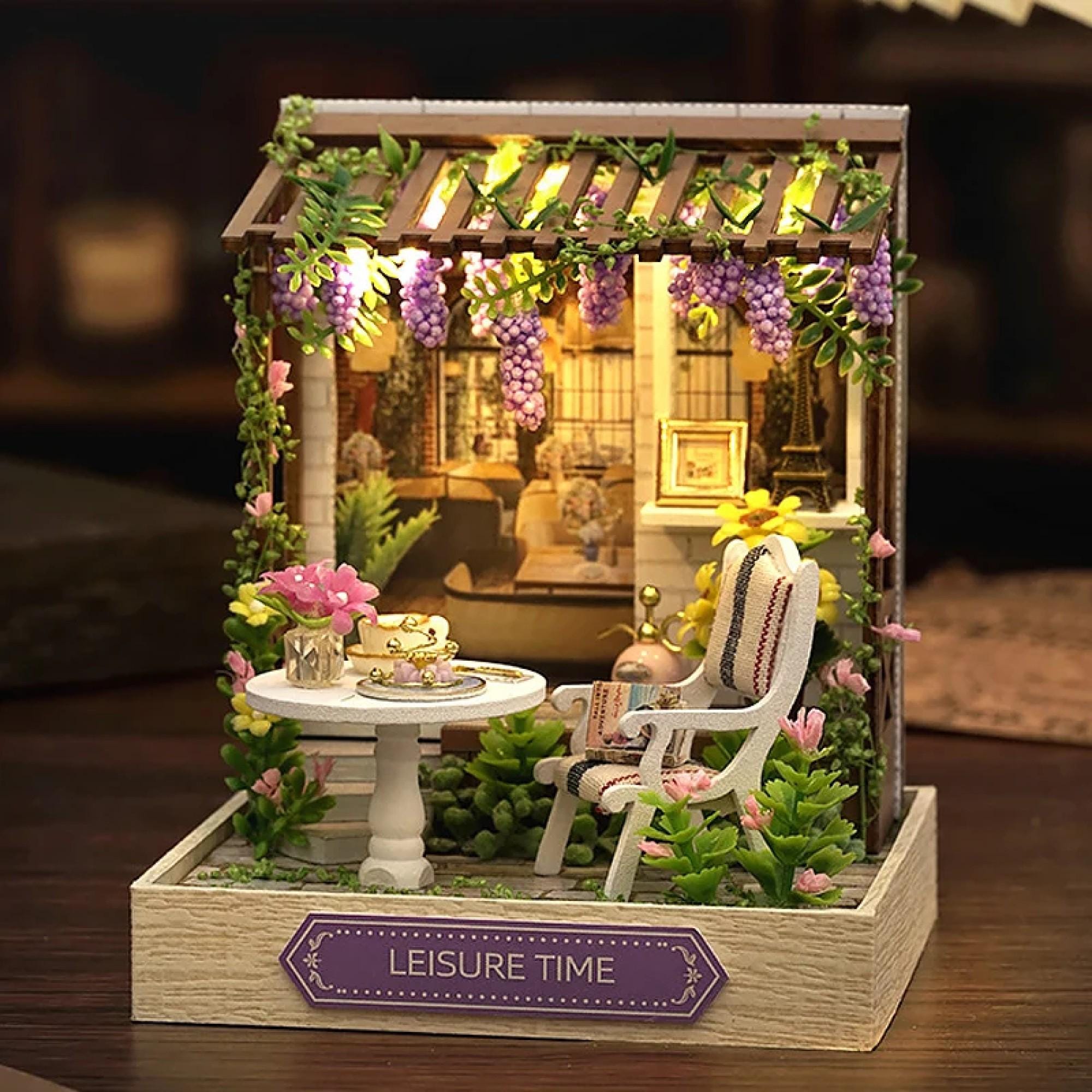 DIY Miniature Wooden Dollhouse Kit: 3D Puzzle Craft With LED