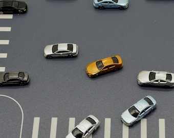 Simulation Miniature Car Model 1:150 Scale Plastic Vehicles for DIY Sand Table, Diorama, Model Train Layouts, Building Kits, 10/20/50 Pieces