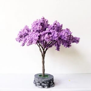Mini Cherry Blossom Tree 12cm | Japan Style Sakura Model for Dollhouse, Train Layout, Diorama, Wargame Scenery Decor craft supply