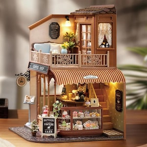 DIYミニチュア和風ドールハウスキット：手作り木製家具付きカサ - Etsy
