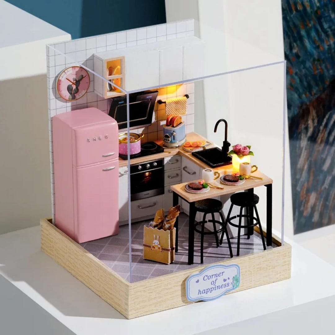 Miniature Wooden Dollhouse Kit: DIY 3D Puzzle With LED Lights - Etsy