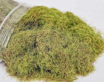 Miniature Grass Tufts: 8mm Terrain Scenery for Model Train Layouts