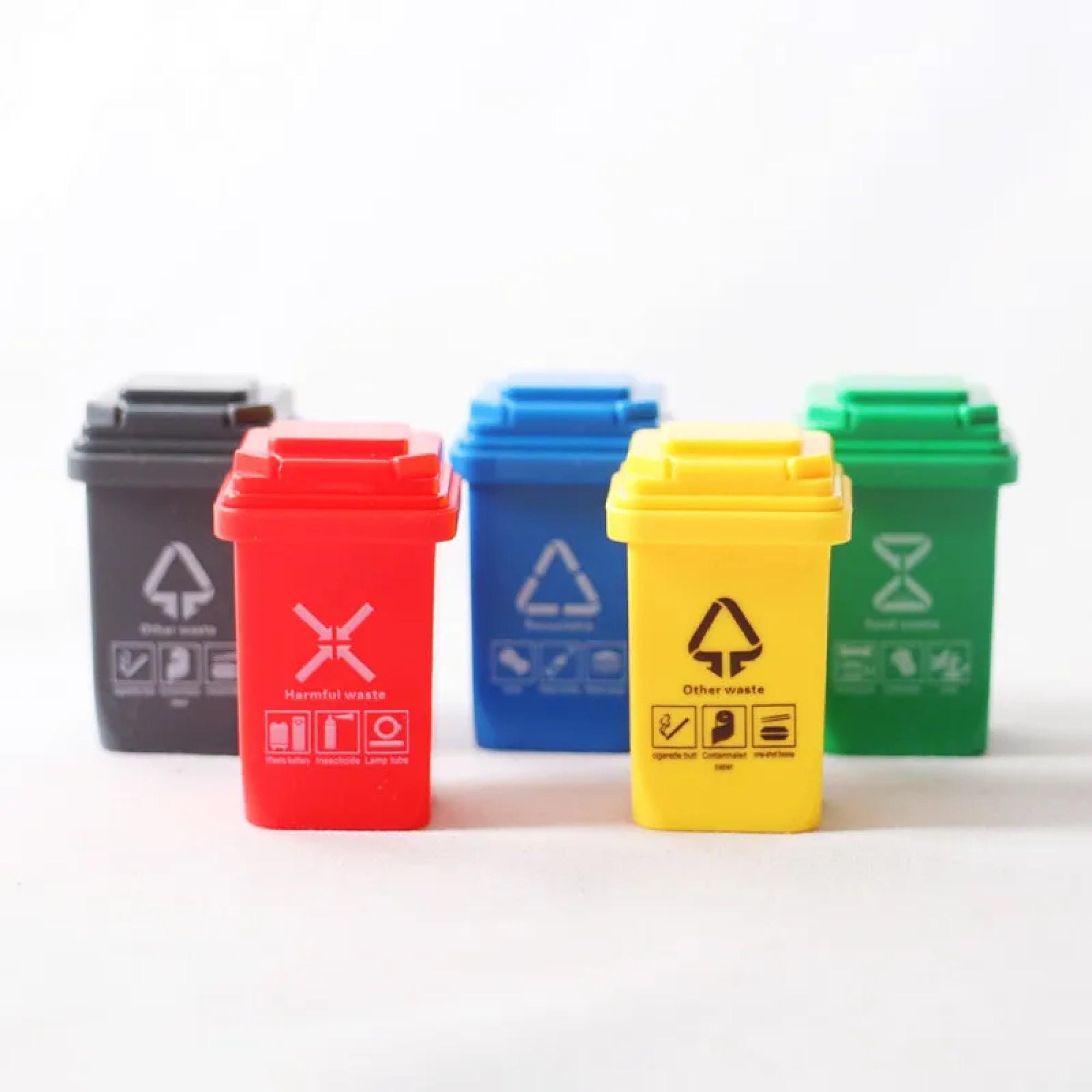 5個のドールハウス用ミニゴミ箱: DIY ジオラマ写真撮影用小道具 