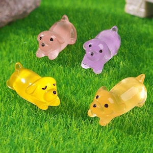 Glow in the Dark Mini Dachshund Figurines: Kawaii Puppy Resin Decor