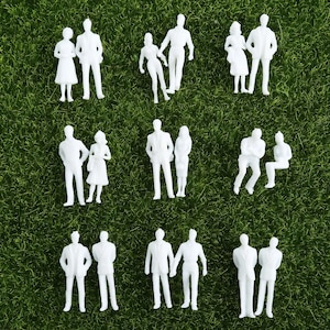 100pcs 1:100 Scale White Miniature People – 18mm ABS Model Figures for Architecture, Dioramas, Train Layouts, and Scale Models craft supply