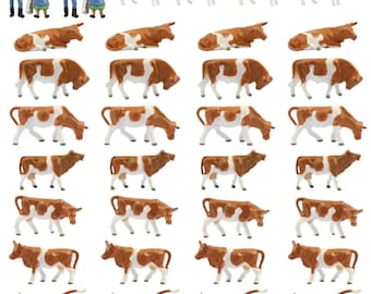 Set di 36 animali da fattoria in scala HO: modellini di cavalli, mucche e figure in miniatura