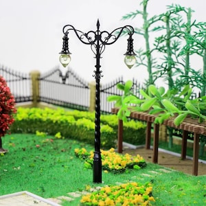 Straatlantaarns op schaal HO OO: miniatuur vintage metalen led-verlichting