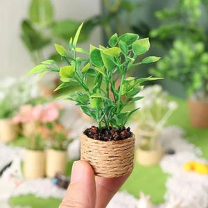 Dollhouse Miniature Orange Tree: Realistic Potted Plant Decor