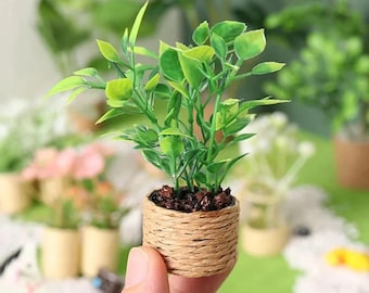 Dollhouse Miniature Orange Tree: Realistic Potted Plant Decor