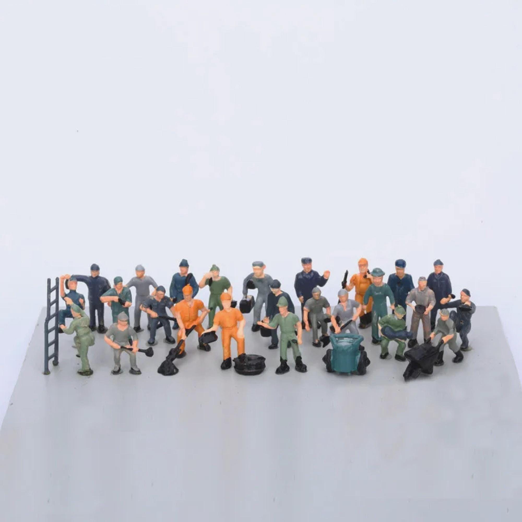 HOスケール 1:87 鉄道作業員フィギュア 27体 - 鉄道模型レイアウト