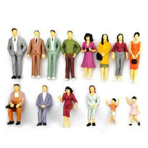 100pcs Miniature People Figures | Model Train Scenery | Diorama Passengers | DIY Craft Set | Mixed Colors & Poses | Tiny Figurines