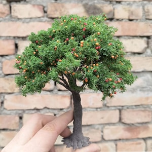 Miniature Fruit Tree Model 10/15/23cm | Wire Tree for Diorama, Dollhouse, Railway Layout, Scale Model, Landscape Decor, Train Scenery