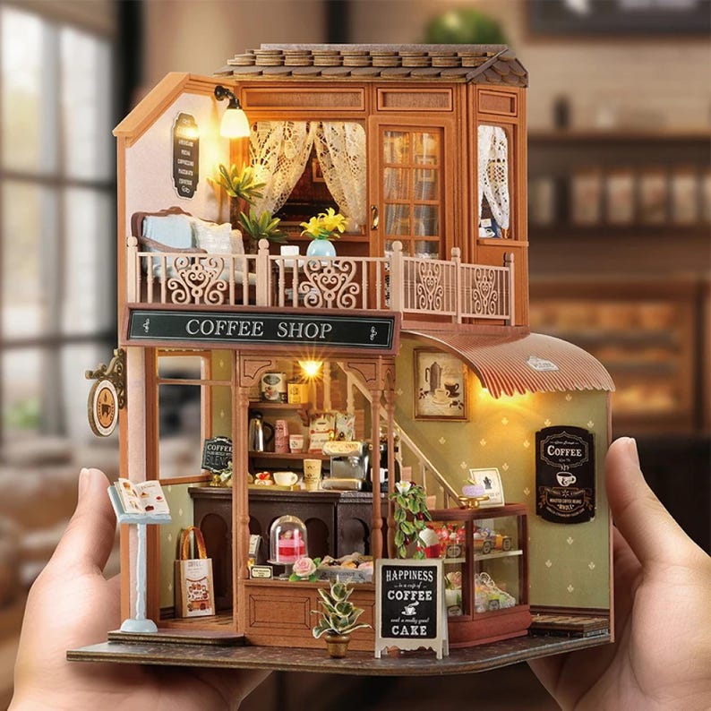 DIY Miniature Wooden Dollhouse Kit: 3D Puzzle With LED Lights - Etsy
