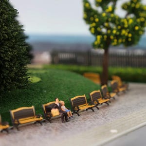 HO Scale Platform Benches (12pcs): Model Train Diorama Park Decor